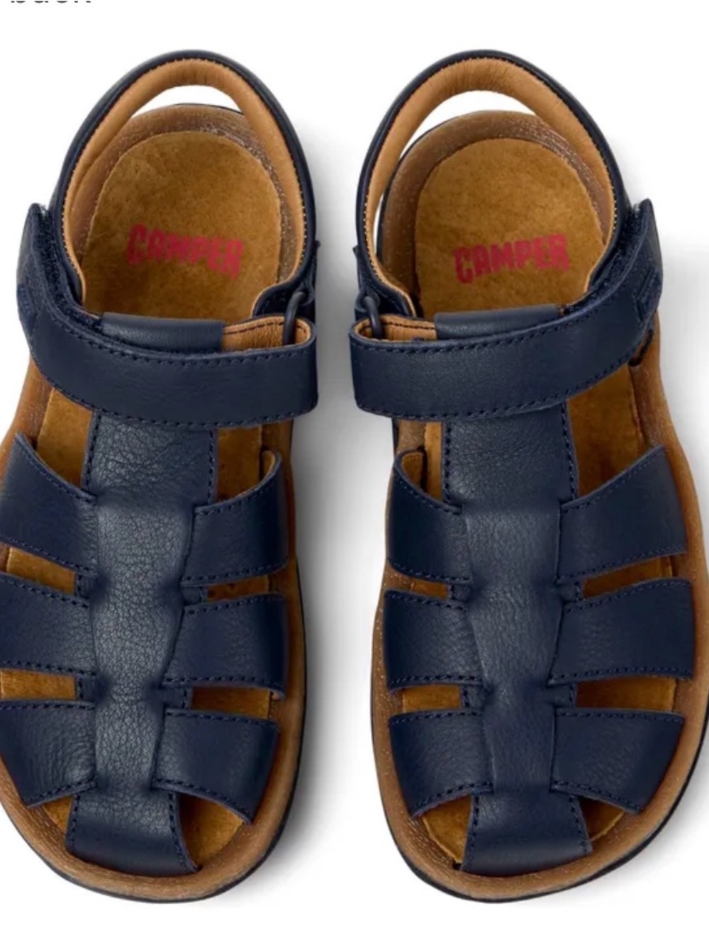 Camper Kids Navy Leather Fisherman Sandals